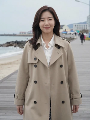Soo-Jin, 30-year-old Korean woman from Busan on a coastal boardwalk - verified dating match