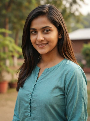 Ananya, 28-year-old Indian woman from Pune smiling in a garden - cultural dating profile