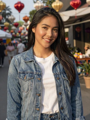 Rina, 27-year-old Thai woman from Chiang Mai on a lantern-lit street - dating tips for beginners