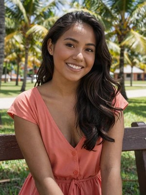 Maria, 25-year-old Filipina woman from Davao in a tropical park - dating someone from different culture