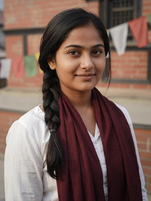 Sita, 30-year-old Nepali woman from Kathmandu near a temple - Asian cultural dating profile