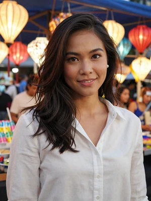 Ploy, 26-year-old Thai woman from Chiang Mai at a night market - Asian dating profile